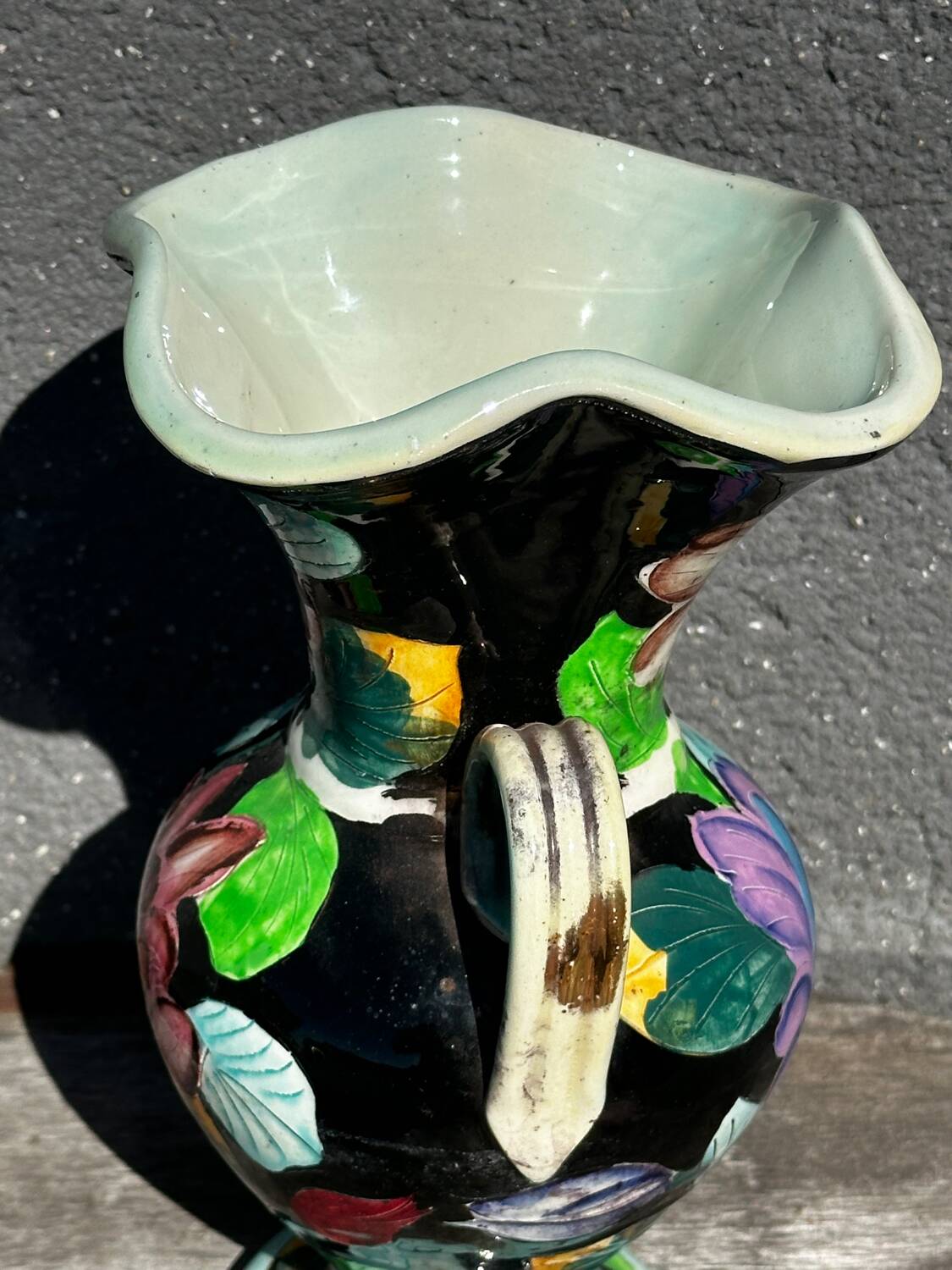 Vase Amphore céramique Vallauris signé JTF - H 30 cm