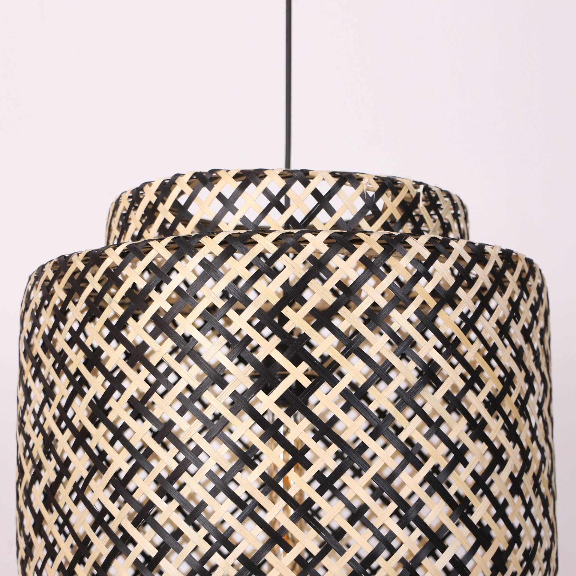 Bamboo Lighting 40 cm Black and  Natural, Bamboo Chandelier, Bamboo Lamp