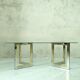 Italian modern brass and chrome coffee table, 1970