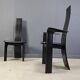 Set of 6 belgian high back dining chairs, 1980s
