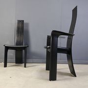 Set of 6 belgian high back dining chairs, 1980s