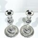 PAIR OF SILVERED BRONZE CANDLESTICKS