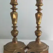 Pair of bronze candlestick holders from the 19th century