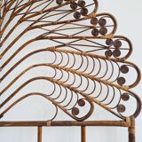 Antique peacock rattan headboard - 160cm