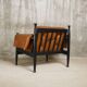 c. 1970 - Pair of lounge chairs in lacquered beech and cognac leather - France