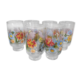Set of 6 orangeade flower glasses
