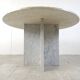 Vintage round White marble dining table 1970s
