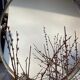 Hammered metal round mirror