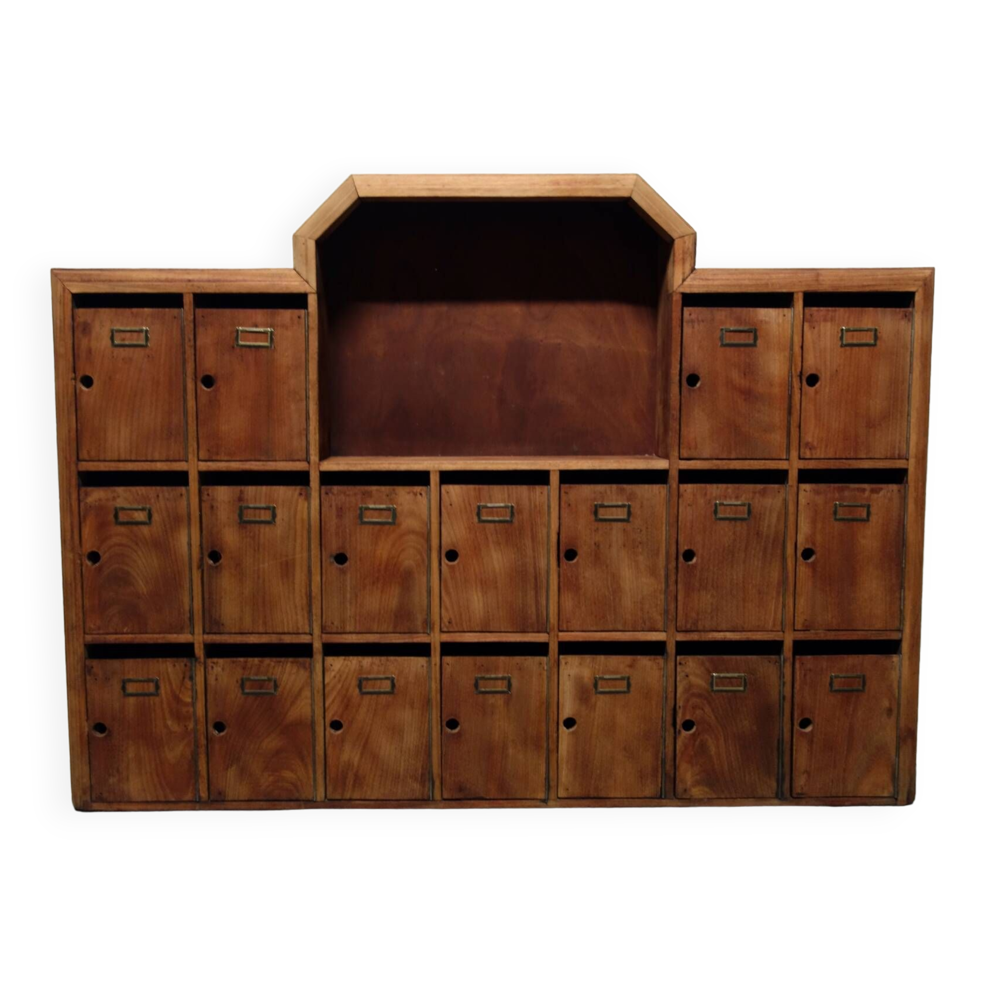 Large vintage wooden mailbox block