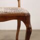 Group of 4 antique Baroque chairs in walnut, Italy, 18th century.