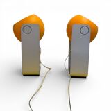 Pair of Space Age eyeball orange lamps by Massive Belgium