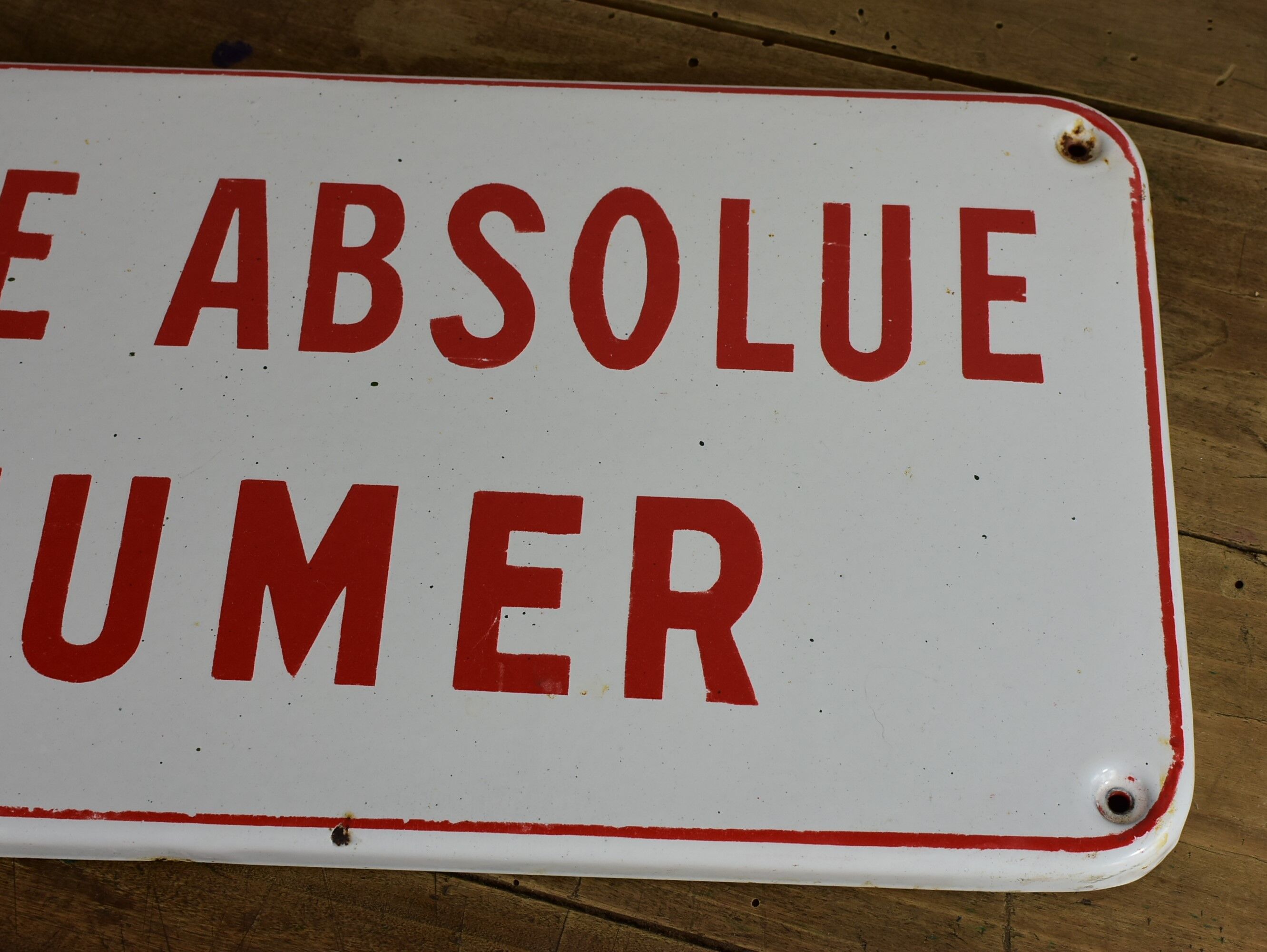 Enamelled plate "absolute smoking defense"