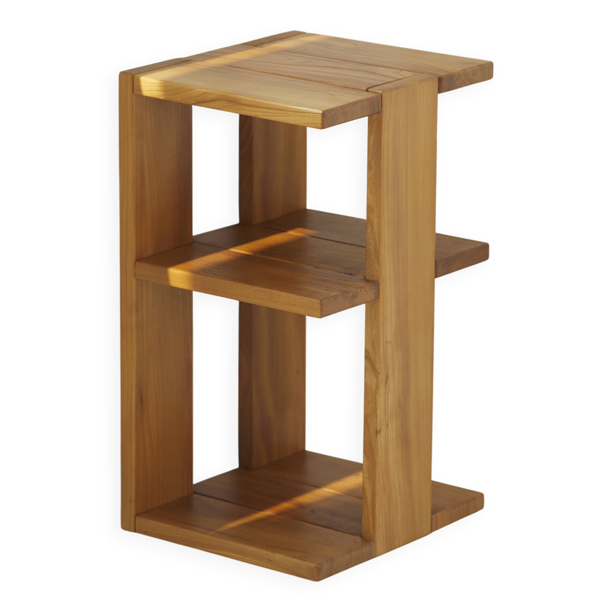 Shelf / Console in solid wood (Elm) vintage Regain house Circa 1980