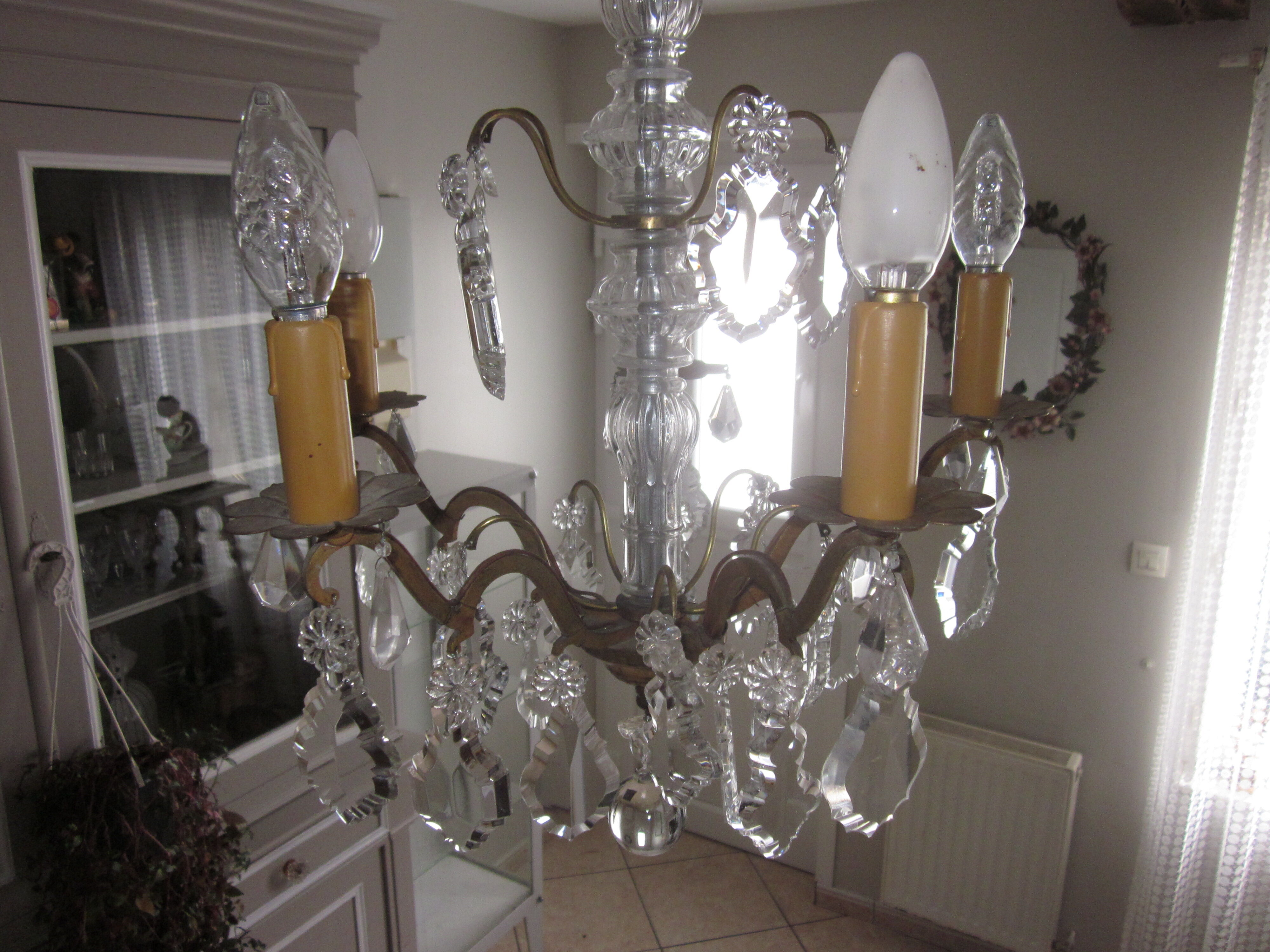 Old stamps chandelier