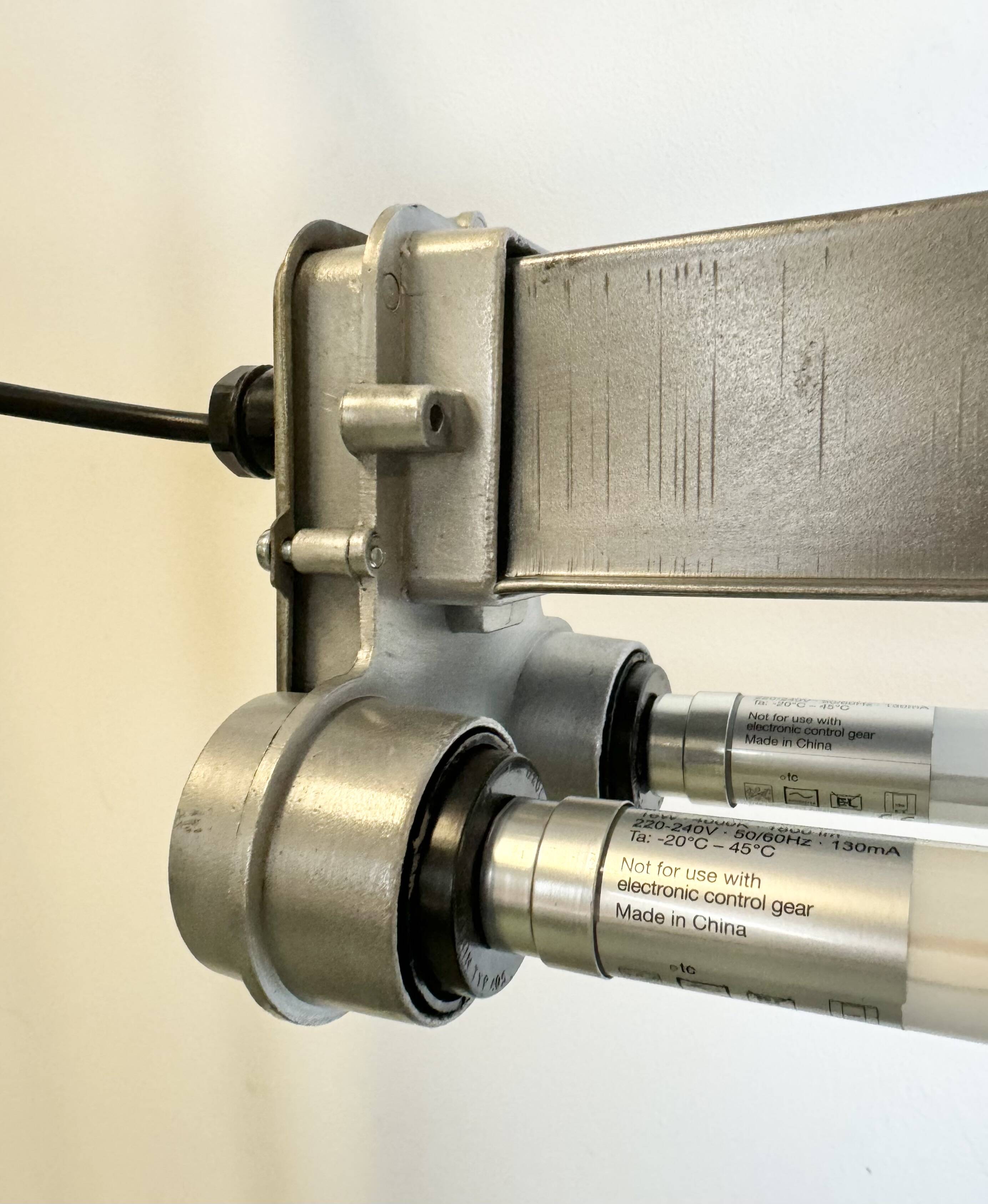 Industrial Polished  Hanging Tube Light, 1970s