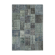 Handwoven turkish contemporary 205 cm x 302 cm grey patchwork carpet