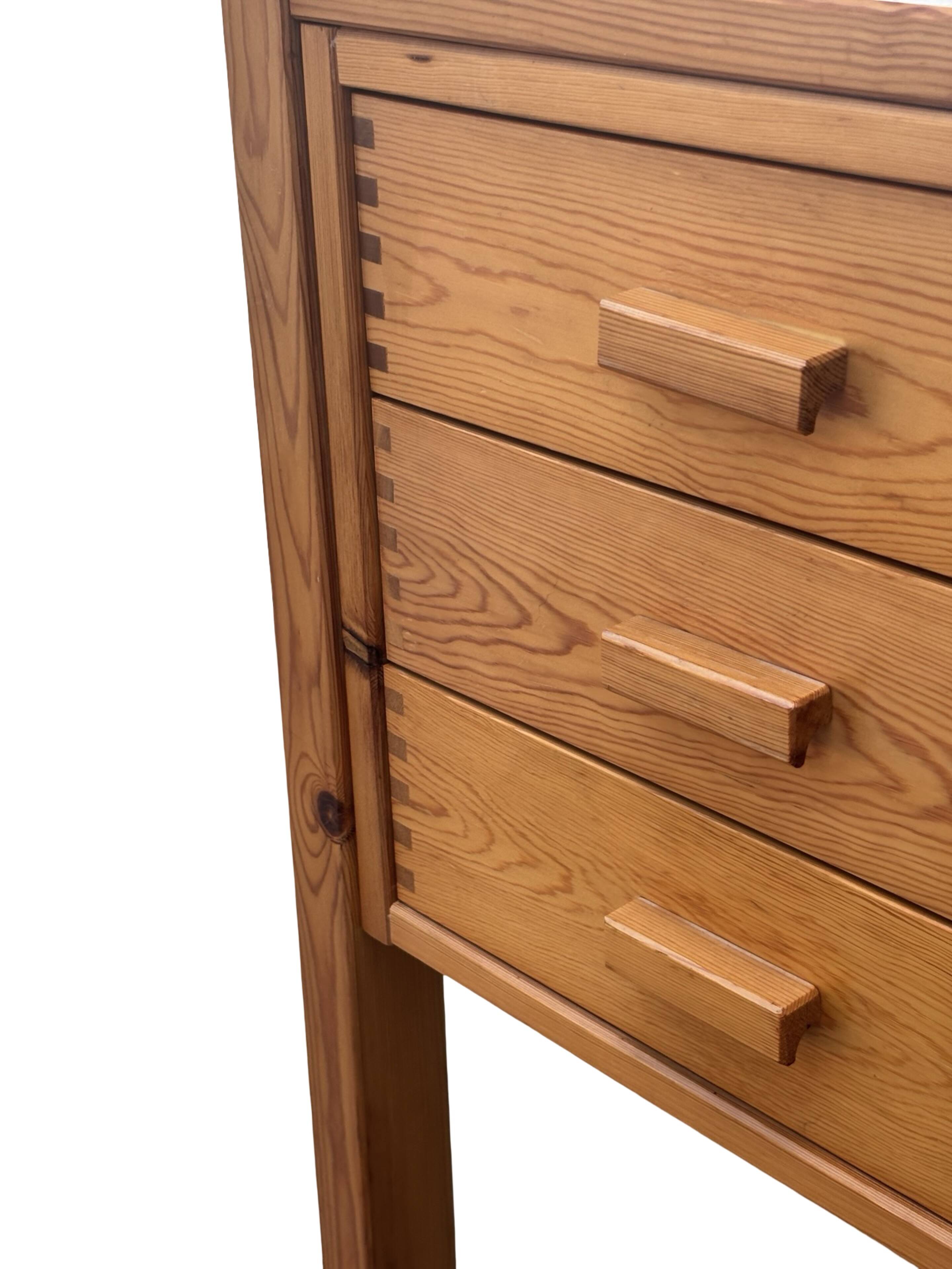 Vintage Pinewood Desk, Freestanding, 1970s Pine, Design, Ate van Apeldoorn