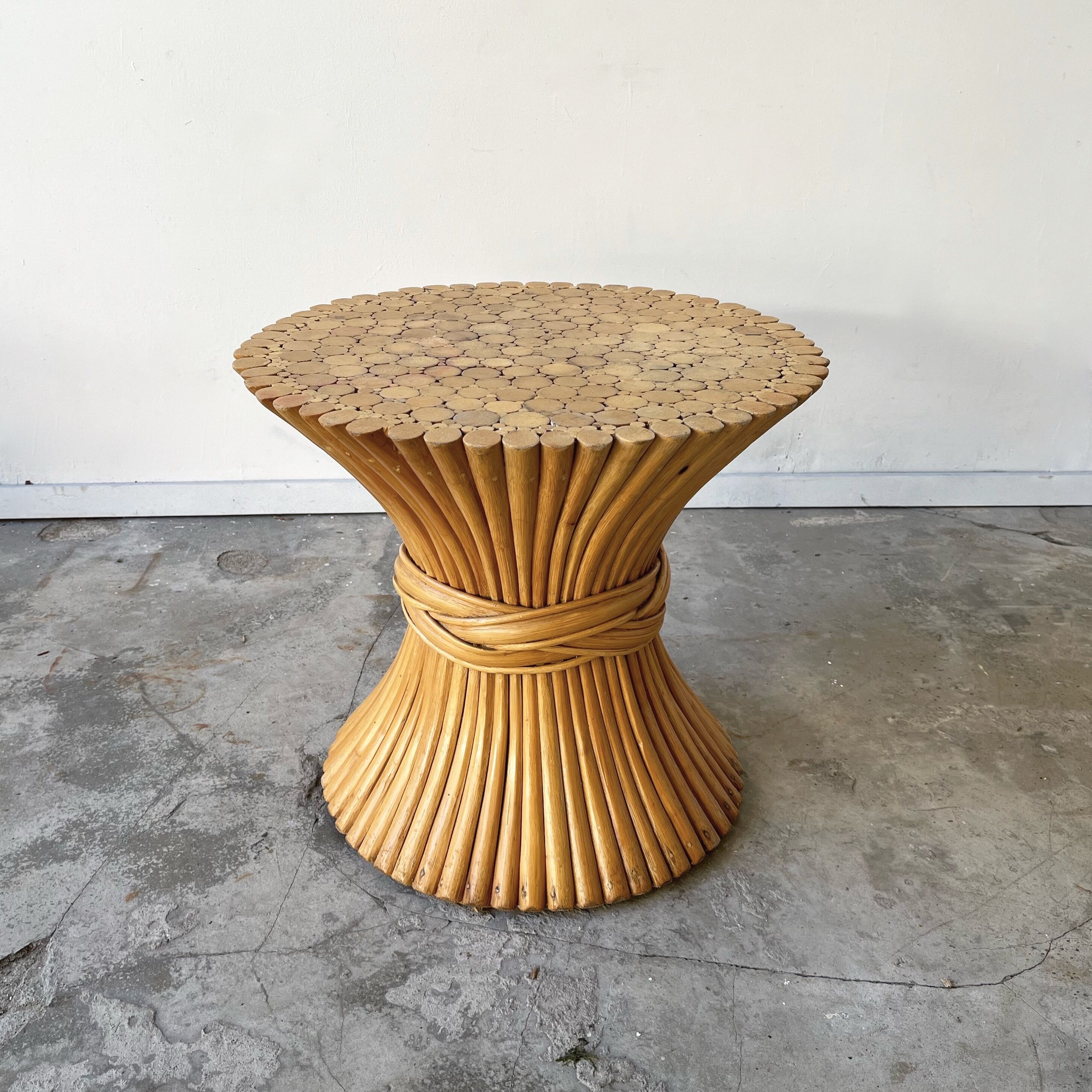 Mc Guire bamboo side table
