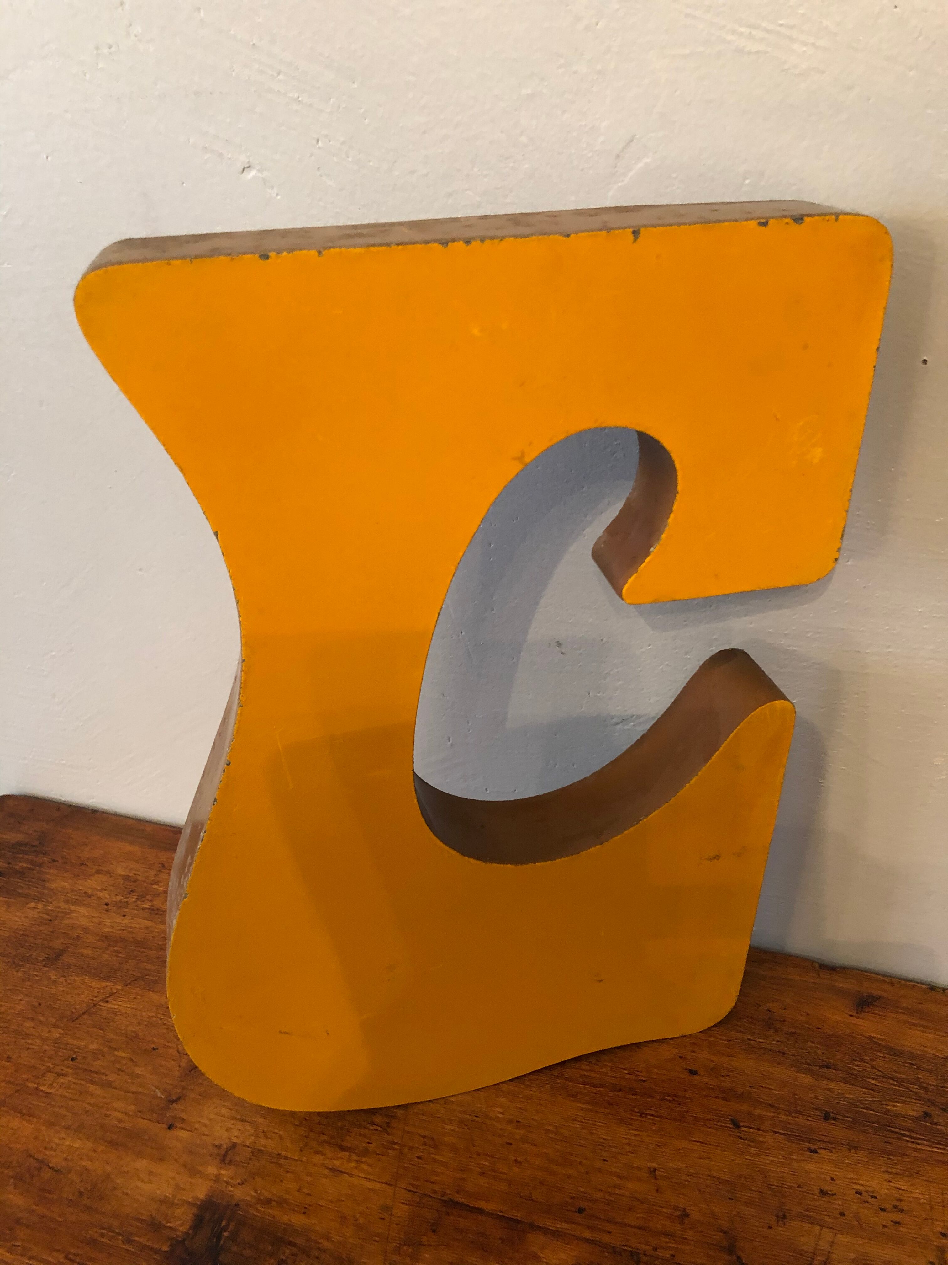 Metal letter c 70s