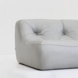 Grey Leather Kali sofa by Michel Ducaroy for Ligne Roset