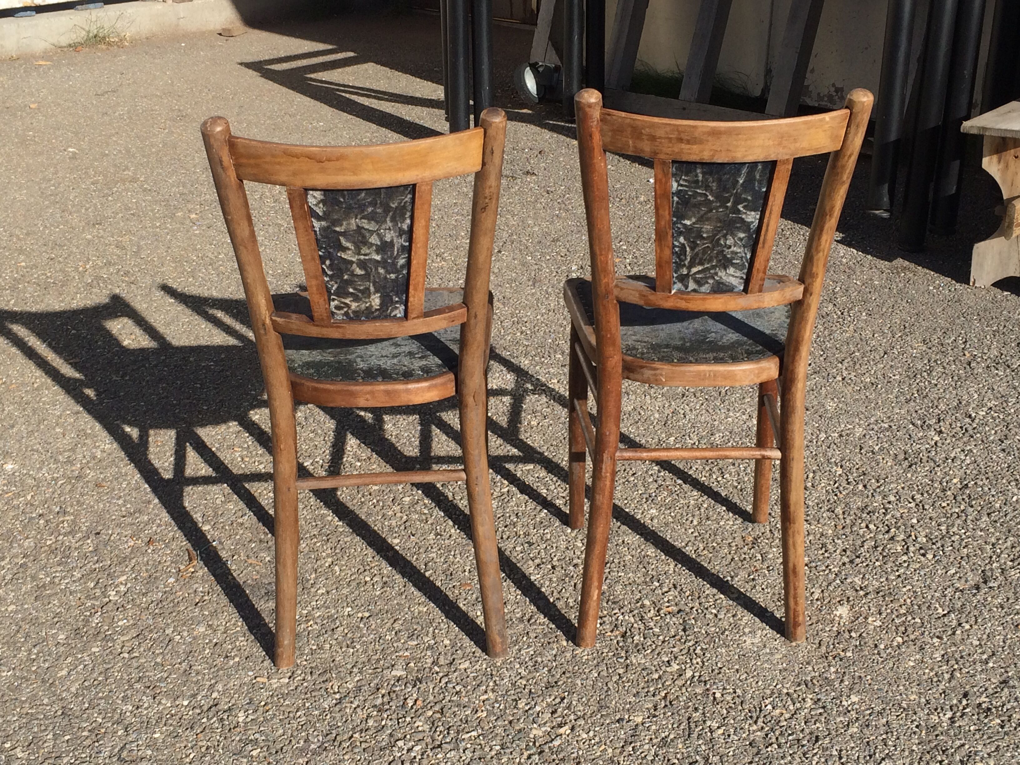 Pair of baumann wooden bistro chairs circa 1905