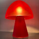 Vintage red glass mushroom lamp