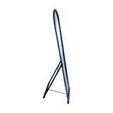 Adjustable mirror on vintage blue tubular structure stand