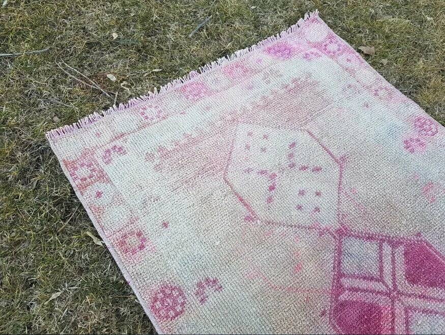 Vintage Turkish hallway rug 77x390 cm