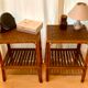 Pair of rattan bedside tables