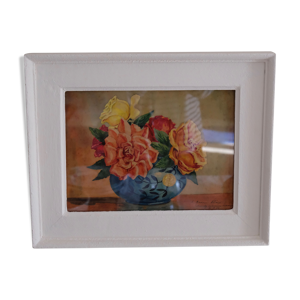 Tableau bouquet de fleurs, aquarelle