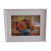 Painting bouquet of flowers, watercolor 1945, dated, signed and autographed