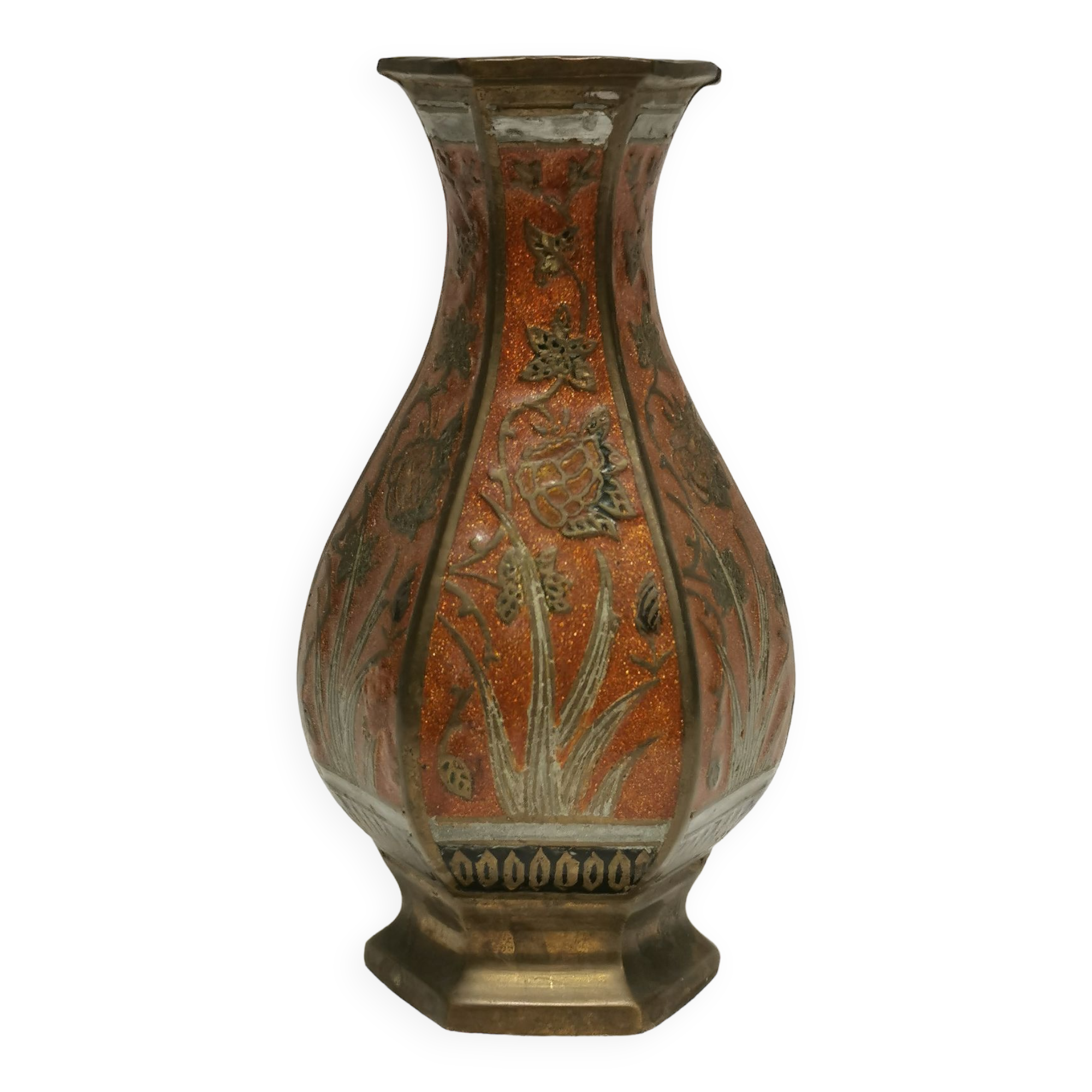 enamelled bronze vase