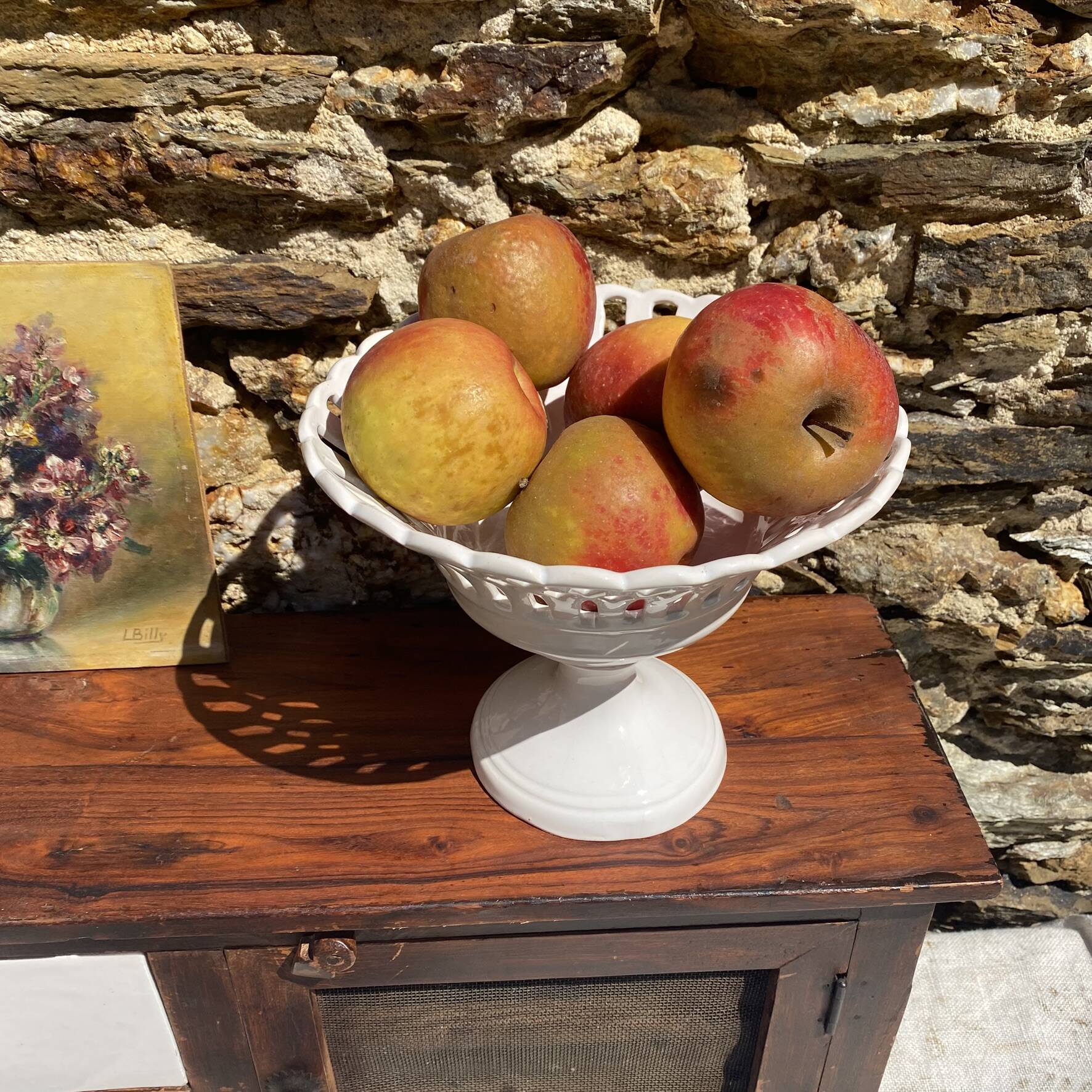 Cut-out ceramic pedestal, handmade.