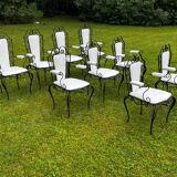 Wrought iron garden set attributed to René Drouet 1940