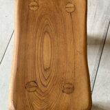 Vintage solid elm stool from the 70s