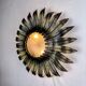 Spanish sunburst foliage ceiling light fixture in gilt iron, 1960s