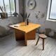 Square modernist table made of solid pine from the 1950s.