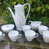 Coffee service Eschenbach Bavaria-Germany in fine porcelain decoration wheat Vintage years 70/80s