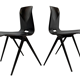 Set of four pagholz galvanitas s22 stackable school chair brown