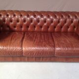 Chesterfield brown sofa 3-seater