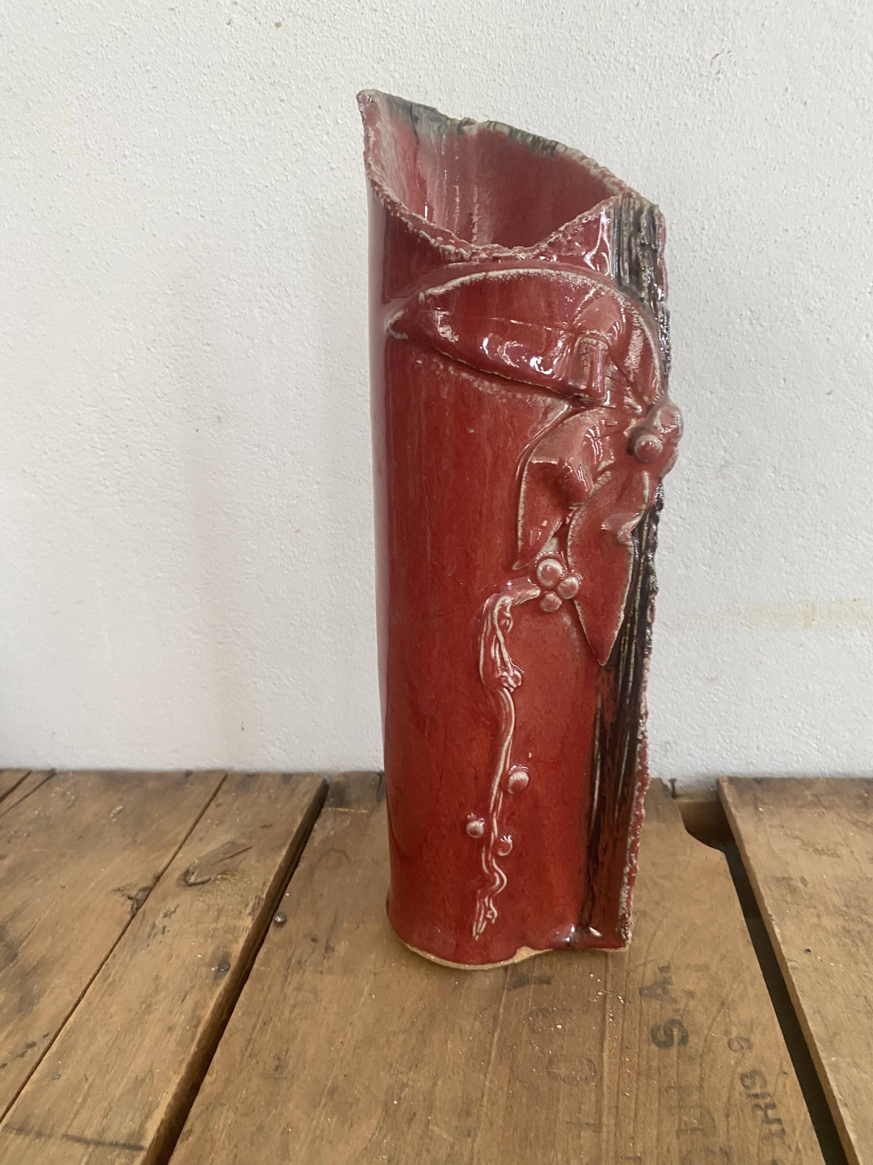 Vase grès vernissé années 80