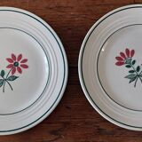 Paire d'assiettes dessert en faïence céranord modèle Gigi