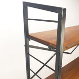 Italian free standing teak shelving unit, 1950