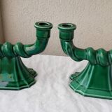 Green candlesticks candle holders