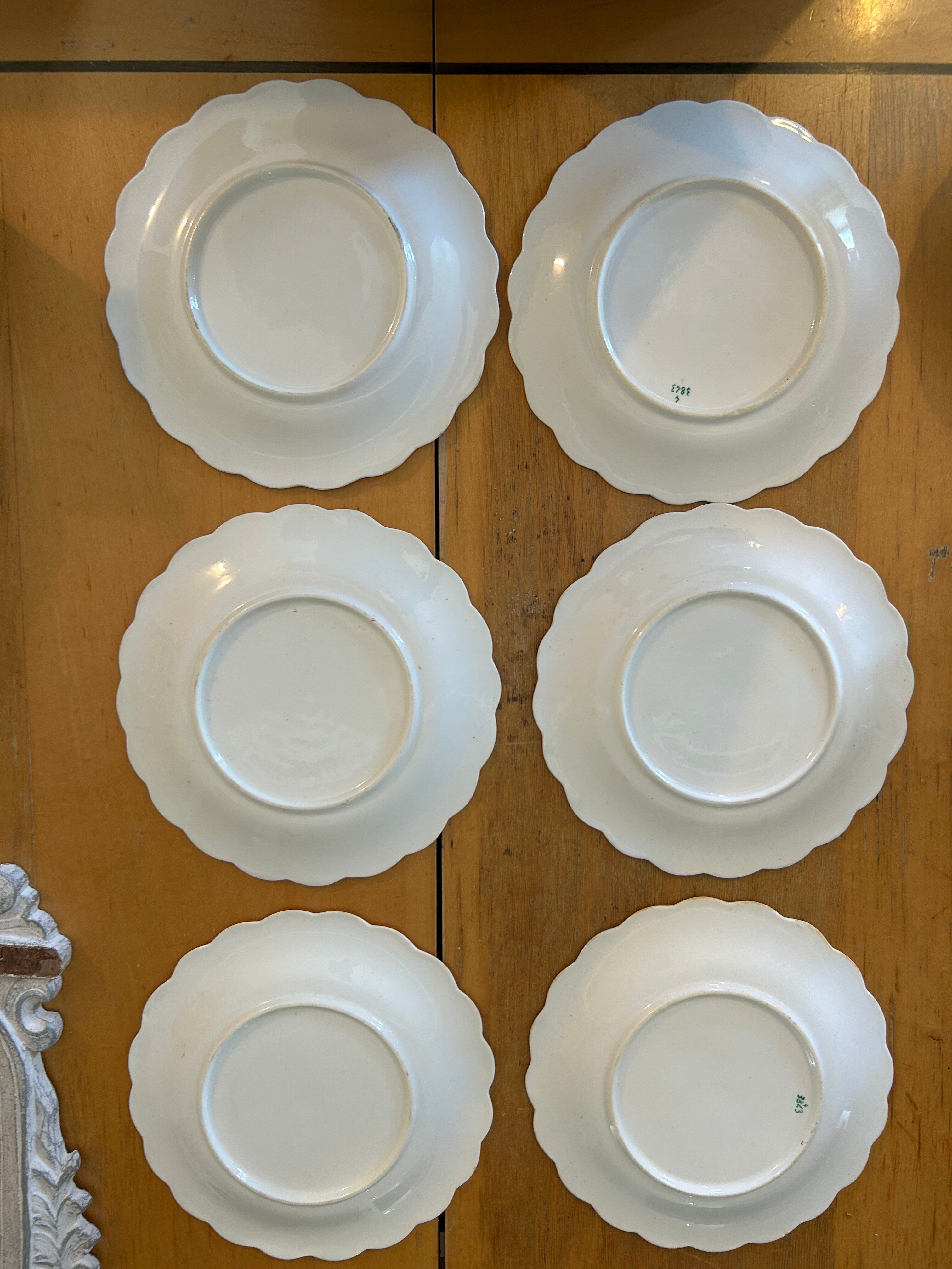 Vintage dessert service / antique in porcelain in colour