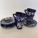 Vallauris blue ceramic cups from the 60s