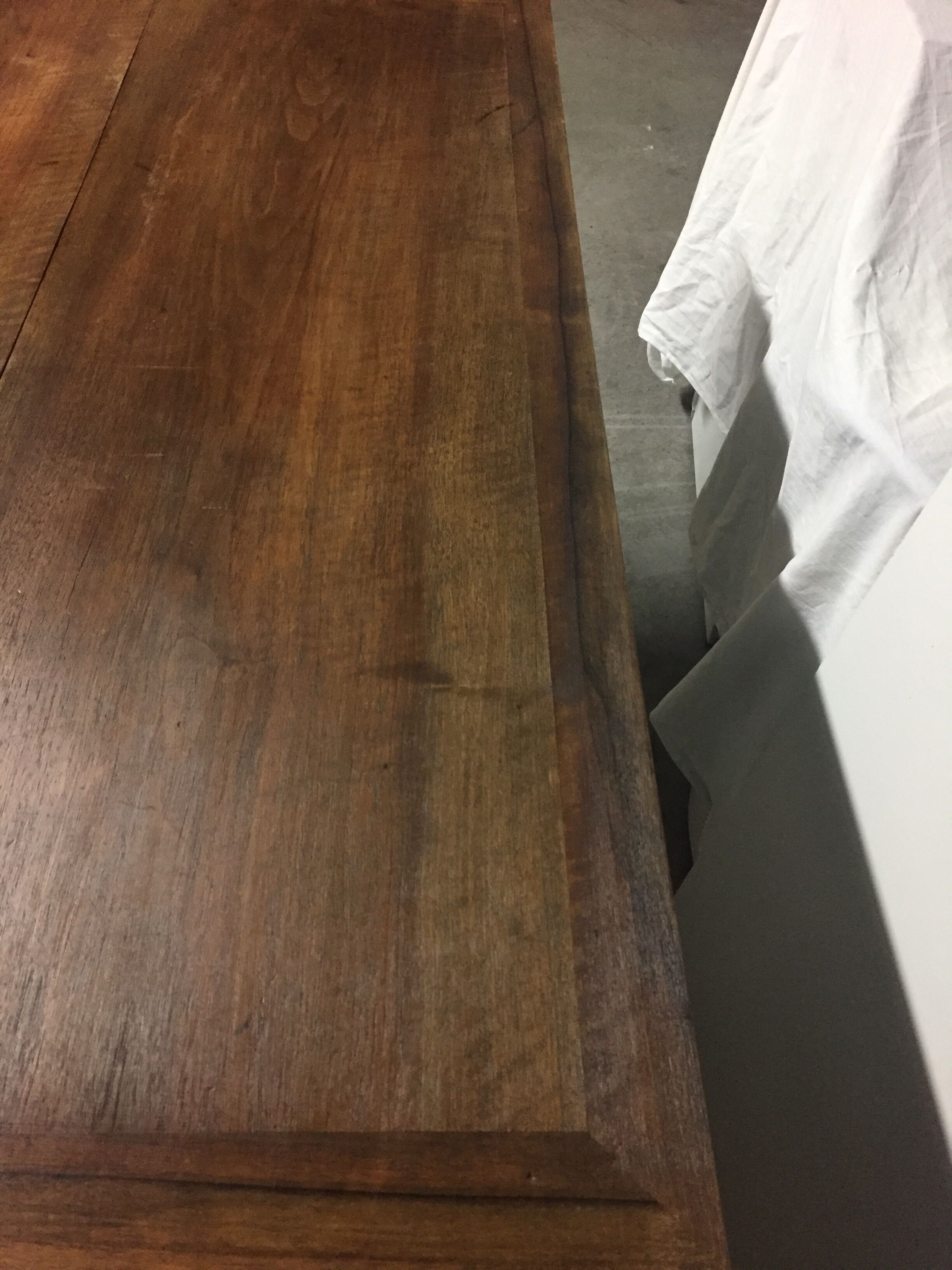 Old desk on trestles