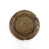 Vintage speckled brown glazed stoneware ashtray