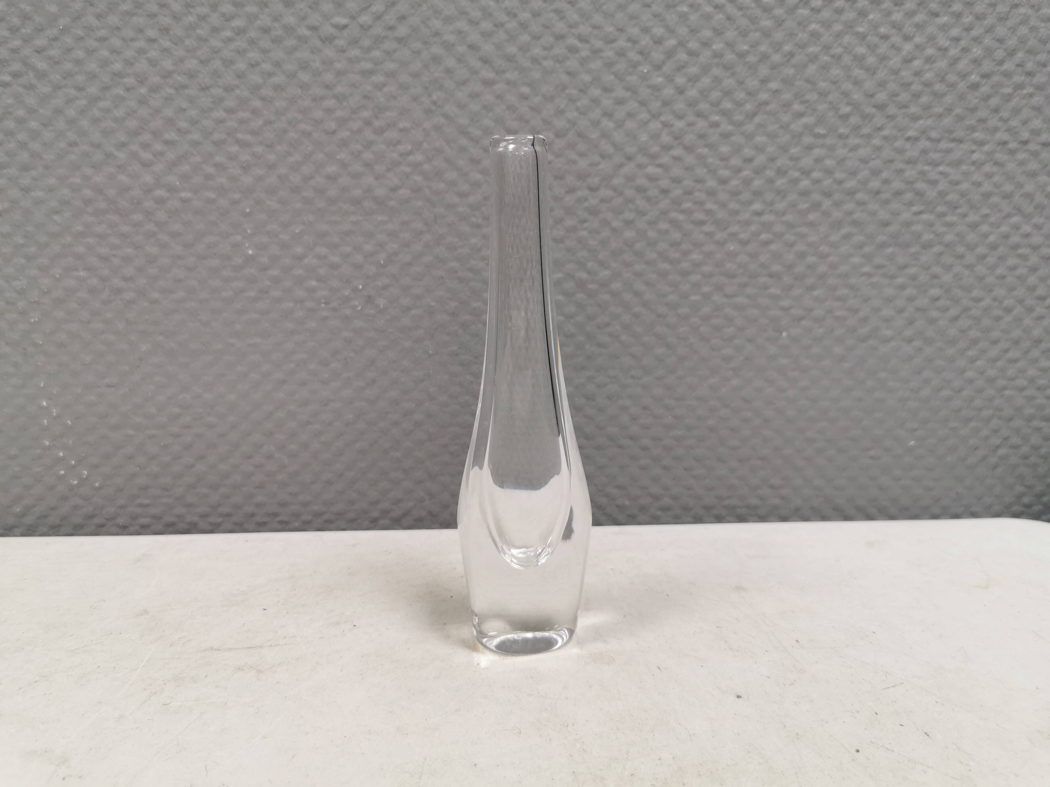 Slim transparent vase in crystal glass from Örrefors Sweden 1980s