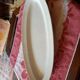 Old white earthenware fish dish